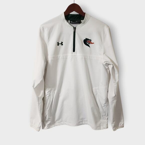 Under Armour Mens UAB Blazers White Pullover Windbreaker Sz Small Collegiate - Picture 1 of 16